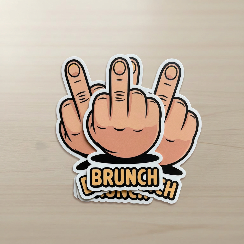 Premium Eff Brunch Vinyl Sticker 2x3.5 in - Waterproof Decal