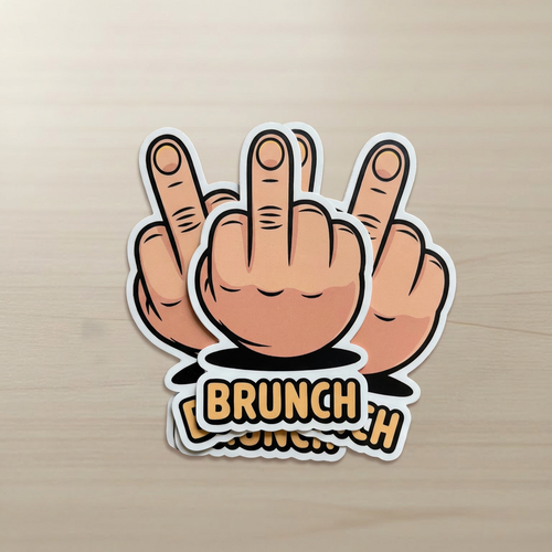 Premium Eff Brunch Vinyl Sticker 2x3.5 in - Waterproof Decal